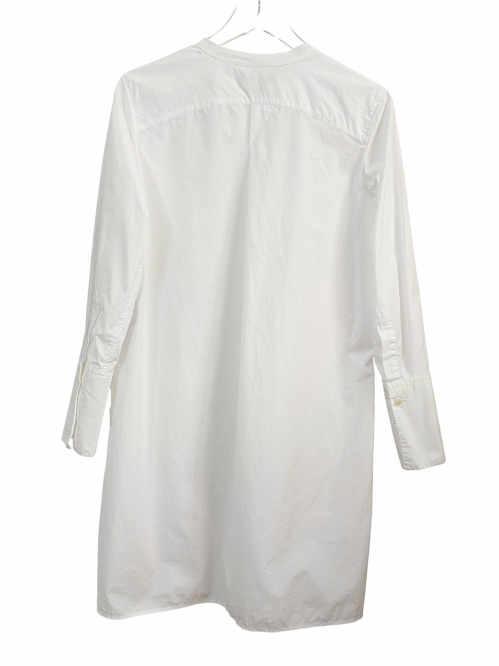 Isabel Marant | Popover White Long Sleeve Cotton Crochet Trim Shirt Dress - Picture 7 of 15